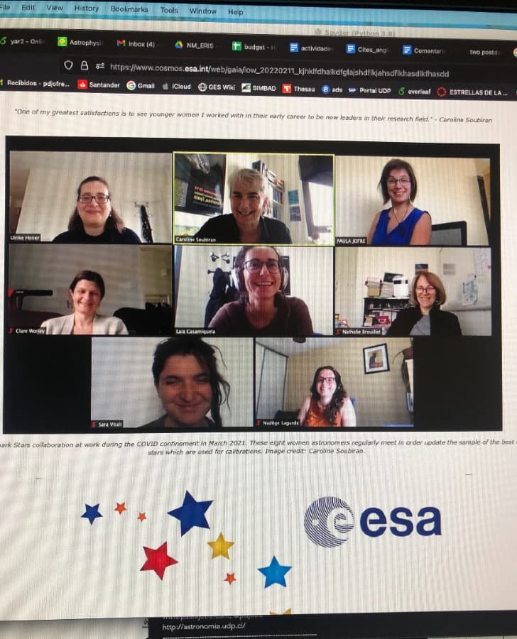 Una de las muchas reuniones de Zoom sobre las Estrellas de Referencia de Gaia durante la pandemia (2021).