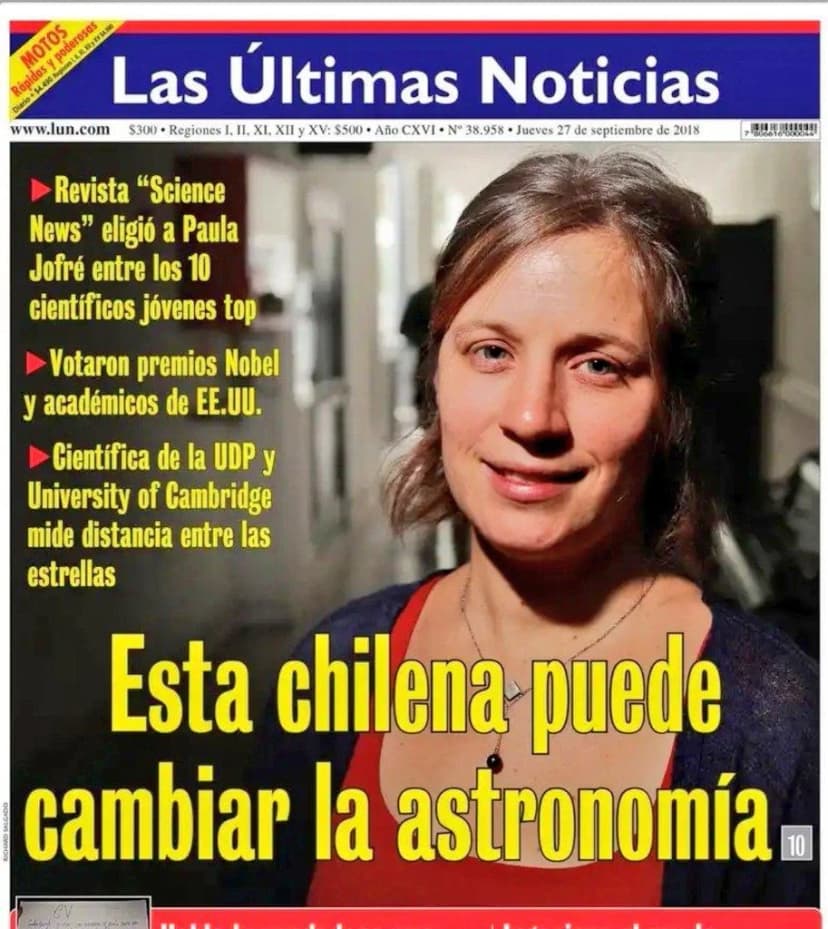 <span style="font-weight: 400;">Front cover of Las Ultimas Noticias, due to recognition as one of the 10 Scientist-to-Watch in 2018.</span>