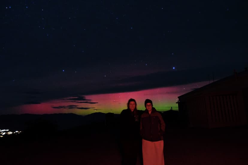 Observing with Clare Worley Gaia benchmark stars and auroras at Mt. John Observatory (New Zealand) (credit: Heather Sinclair-Wentworth)